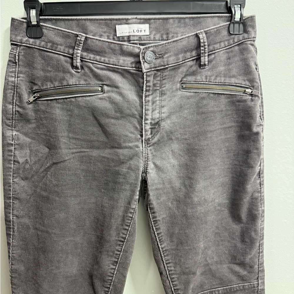 LOFT Ann Taylor Modern Skinny Ankle Corduroy Pants Gray Size 8 29 - Picture 3 of 9